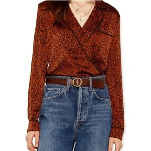 Heartloom Hallie Leopard Bronze Trim Blouse